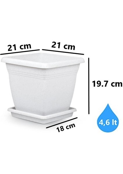 SO-VK01 Villa Kare Tabaklı Saksı Takımı 4.6 Lt Kirli Beyaz 6 Adet fiyatları