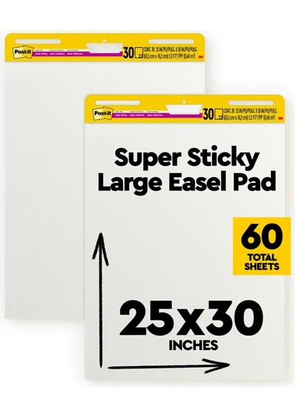 Kendinden Yapışkanlı Şövale Pedi, 63,5 x 76,2 Cm, 76,2 - Yaprak Pedi (2 Paket)