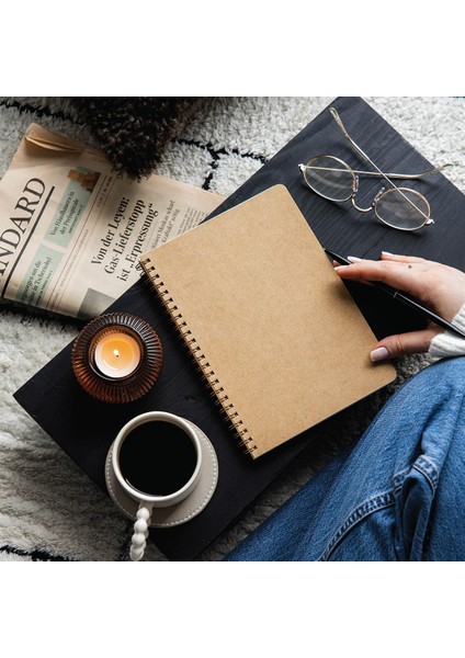 Kraft Karton Kapak 70 Yaprak 110 Gram Çizgili Not Defteri