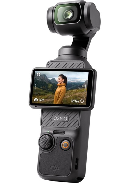 Osmo Pocket 3 - Entegre Kameralı Elde Taşınabilir 3 Eksenli Gimbal Sabitleyici, 12 Mp 1/2,3' Cmos 4K60 Video, Hareketli Ekran Youtube, Tiktok, Video Vlog, Akıllı Telefona Takılabilir, Siyah