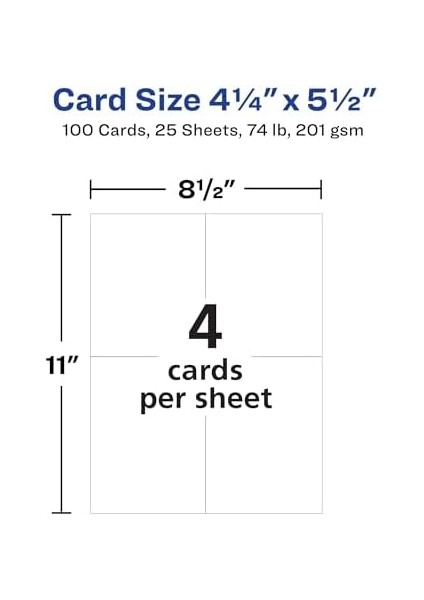 Yazdırılabilir Kartpostallar, 10,8 cm x 14 Cm, Parlak Beyaz, Mürekkep Püskürtmeli Yazıcılar Için 100 Boş Kartpostal (08383) modelleri