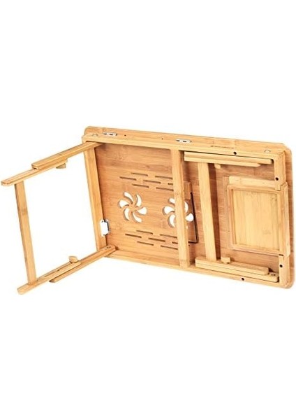 Bambu Dizüstü Bilgisayar Standı, Yükseklik Ayarlanabilir, Yatak Masası, 5 Eğim Açısı, Çekmeceli LLD001 fiyatları