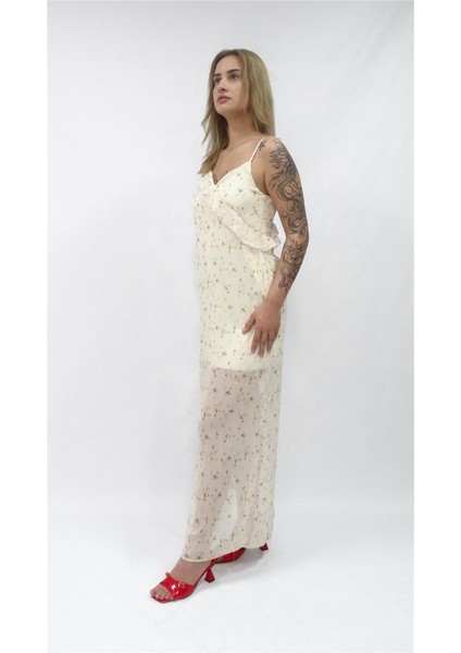 Kadın Nisan Çiçekli Desenli Askılı Elbise fiyatları