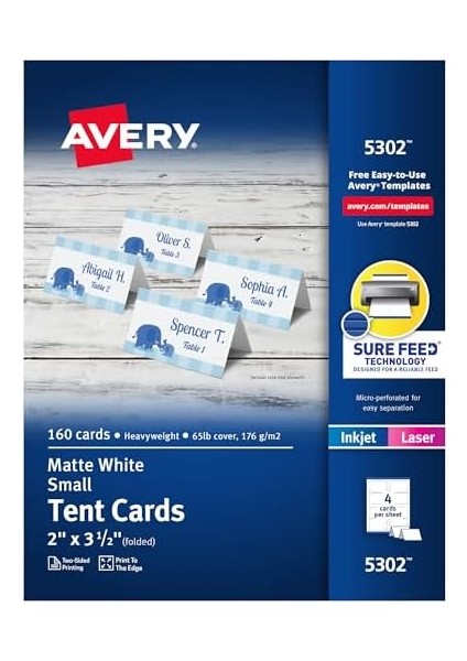 5302 Küçük Çadır Kart, Beyaz, 2 x 3 1/2, 4 Kart/(Box 160) fiyatları