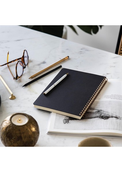 Siyah Kraft Karton Kapak 70 Yaprak 110 Gram Çizgili Not Defteri