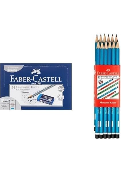 Sınav Silgisi 24'lü& Faber-Castell Kurşun Kalem Seti