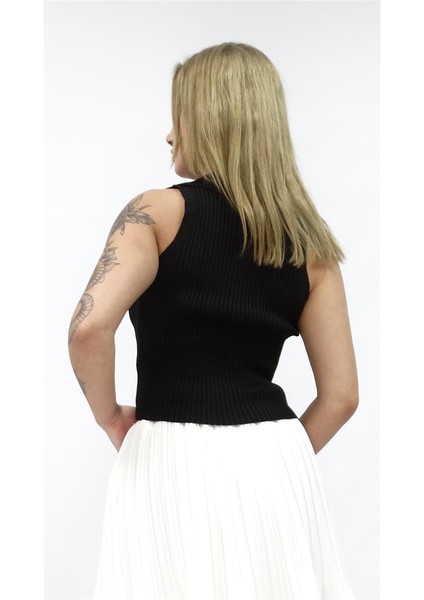 Kadın Yakalı Düğmeli Triko Bluz Beyaz Büstiyer fiyatları