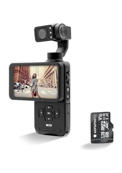 Realimove MC3X Mini Kamera, Stabilize, 3 Eksenli, Full-Hd Video, LCD Ekran, Wifi Bağlantısı, Lityum Pil, Siyah fiyatları