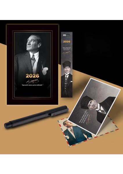 Istikbal Atatürk Ajandası Ayraç Kartpostal Kalem - Siyah
