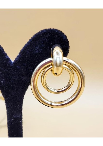 Altın Kaplama Ikili Halka Küpe modelleri