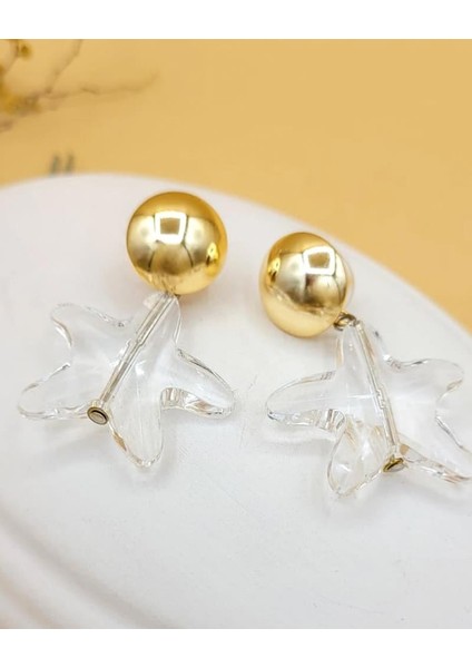 Şeffaf Kristal Yıldız Küpe indirimleri