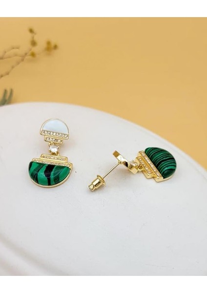 Zirkon Taşlı Yeşil Artemis Küpe modelleri