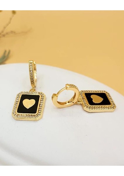 Siyah Kalp Işıltısı Küpe fiyatları