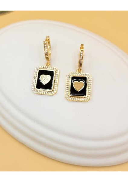 Siyah Kalp Işıltısı Küpe indirimleri