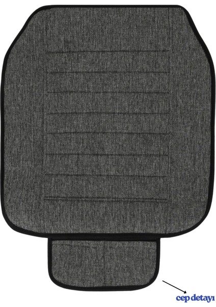 Tegin Lüks Kalite Sıvı Geçirmez Keten Oturak Minder 3'lü Füme – Üniversal Uyumlu fırsatları