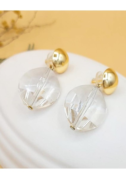 Şeffaf Kristal Damla Küpe