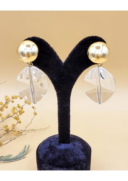 Şeffaf Kristal Damla Küpe modelleri