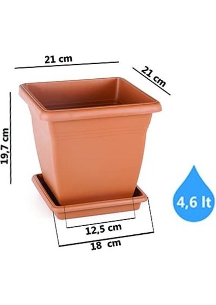 SO-VK01 Villa Kare Tabaklı Saksı Takımı 4.6 Lt Kiremit 6 Adet fiyatları