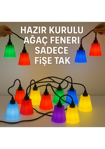 10 Lu Sadece Fişetak Dekoratif Ağaç Feneri Bahçe Aydınlatması fiyatları