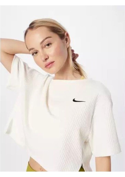 Sportswear Ribbed Jersey Short-Sleeve Kadın Tişört Cng-Store