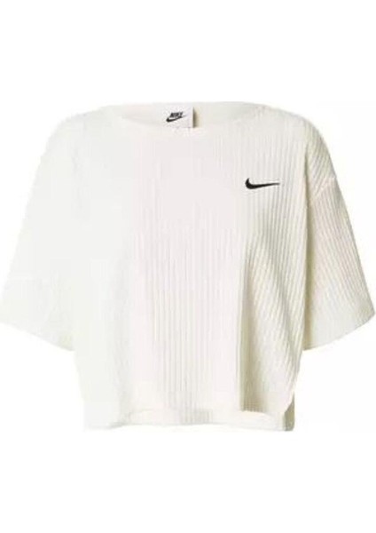 Sportswear Ribbed Jersey Short-Sleeve Kadın Tişört Cng-Store fırsatları