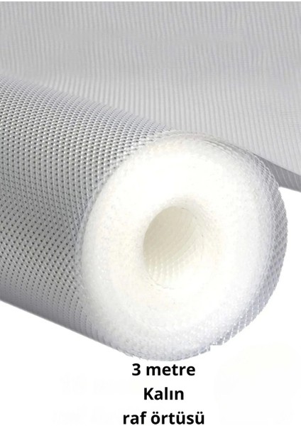 Premium 3 Metre Pıtırcıklı Kaydırmaz Şeffaf Raf Örtüsü Halı Kaydırmaz 45 CMX3M Kalın Kaliteli Folyo