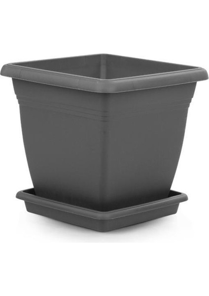SO-VK03 Villa Kare Tabaklı Saksı 17 Lt Antrasit 6 Adet modelleri