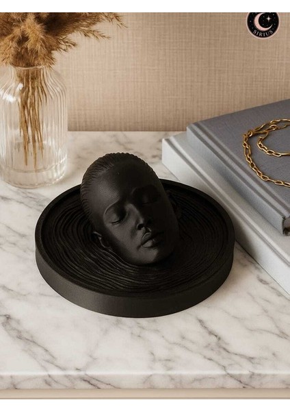 MOON SİRİUS Dekoratif Siyah Meditasyon Temalı Yüzen Kadın Biblo | Modern Sanatsal Masa Üstü Aksesuarı 19x19x9