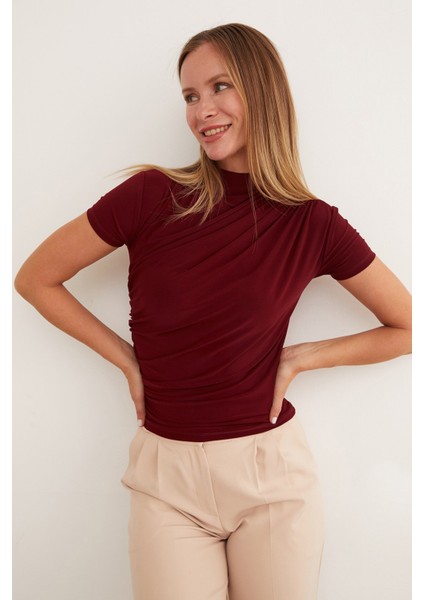 Basic Yanları Büzgülü Bluz