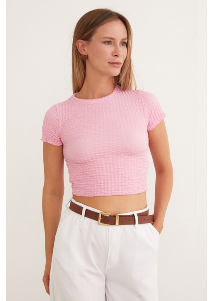 Waffle Kumaş Crop Body