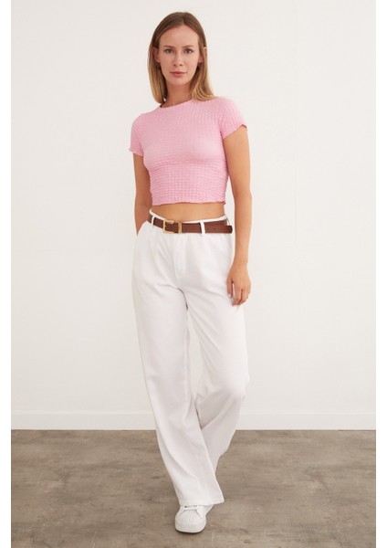 Waffle Kumaş Crop Body modelleri