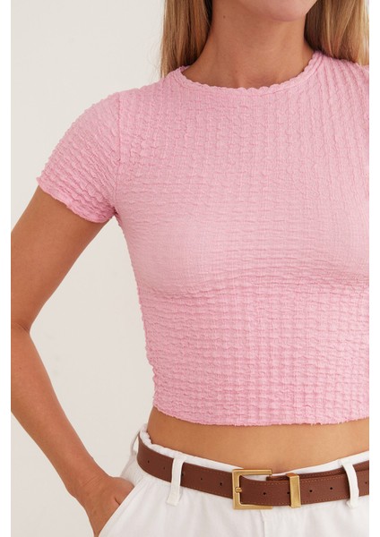 Waffle Kumaş Crop Body