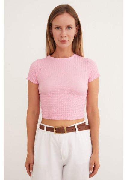 Waffle Kumaş Crop Body