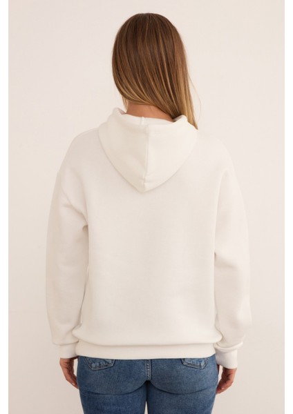 3 Iplik Fiyonk Işlemeli Kapüşonlu Sweatshirt indirimleri