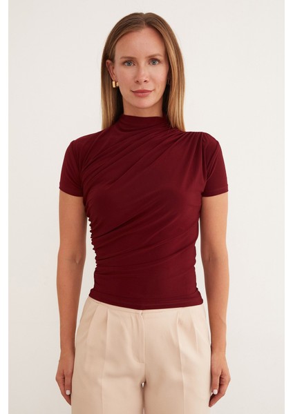 Basic Yanları Büzgülü Bluz