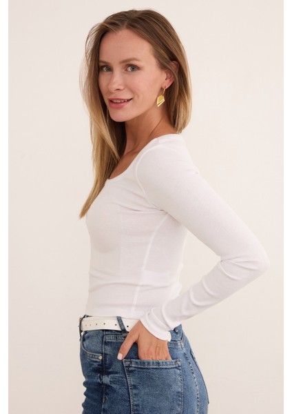 Basic U Yaka Modal Bluz fırsatları