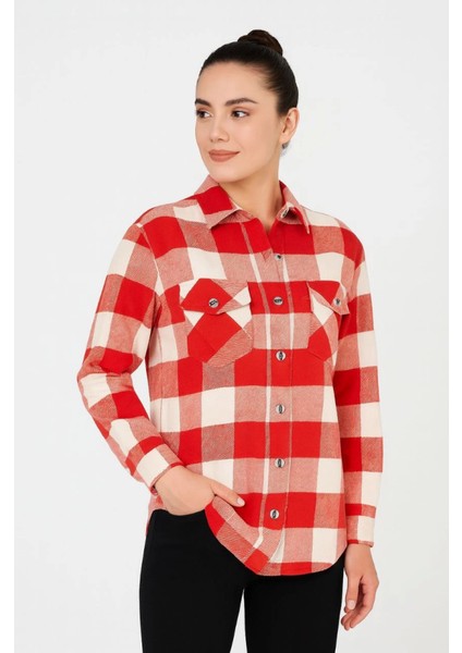 Aknbutik Uzun Kollu Oduncu Gömlek - Bordo