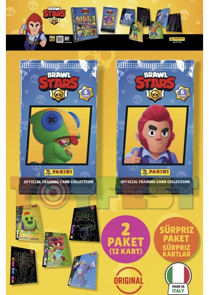 Brawl Stars Panini Resmi Kart Paketi: 2 Paket (12 Kart)