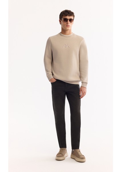 Erkek Taş Bisiklet Yaka Pamuklu Şardonlu Baskılı Regular Fit Sweatshirt A52Y1327 indirimleri