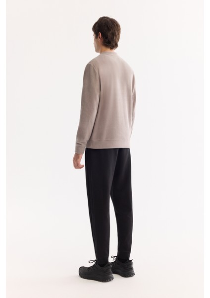 Erkek Gri Bisiklet Yaka Soft Touch Baskılı Polar Regular Fit Sweatshirt A52Y1269 fırsatları