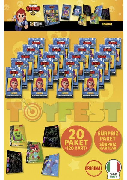 Brawl Stars Panini Resmi Kart Paketi: 20 Paket (120 Kart)
