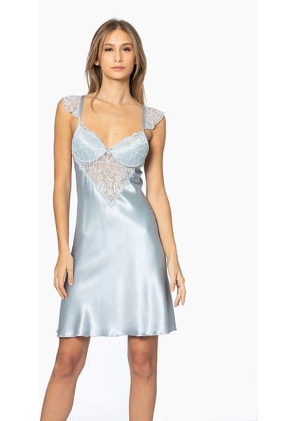 Midi Dantel Sabahlık Gecelik Set 4240 Mist indirimleri