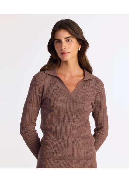 Regular Polo Yaka Uzun Kol Kazak modelleri