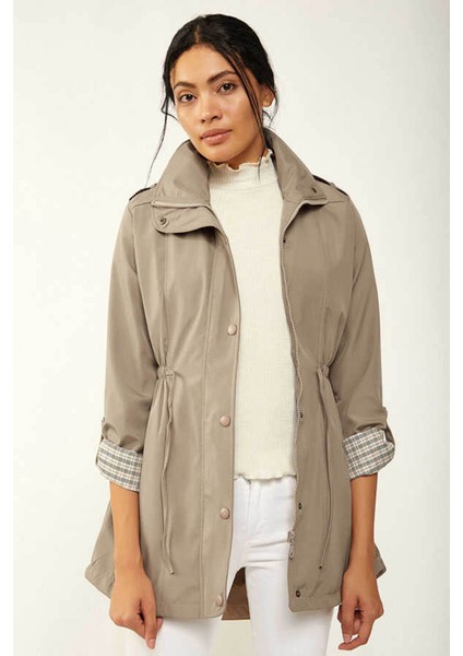 Bej Kadın Trençkot 5669 modelleri