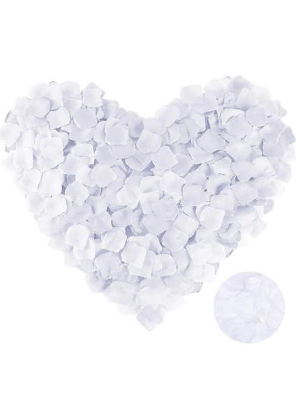 Beyaz Renk Gül Yaprağı Şekilli Konfeti 5 Paket 500 Adet fiyatları