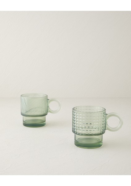 Gloss Cam 2'li Kupa 300 ml Yeşil