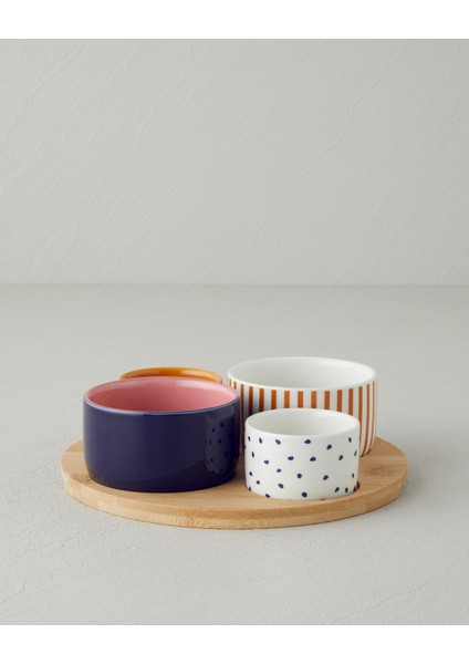 Garden Delight Stoneware 5 Parça Sunumluk 20 cm Renkli