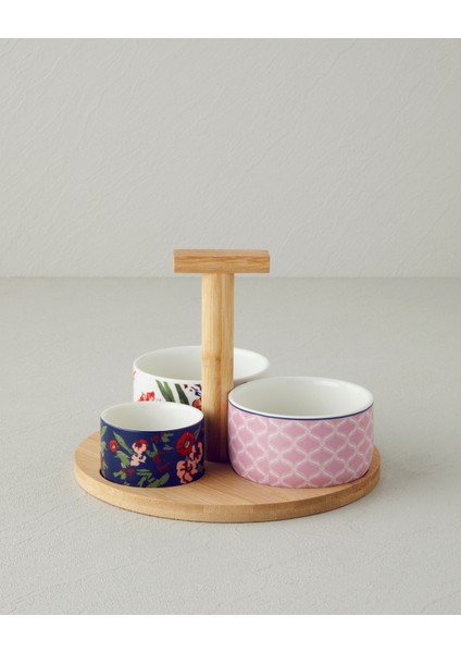 Garden Charm Stoneware 4 Parça Sunumluk 20 cm Renkli