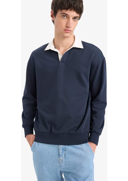 Boxy Fit Polo Yaka Sweatshirt E6523AX25AU modelleri