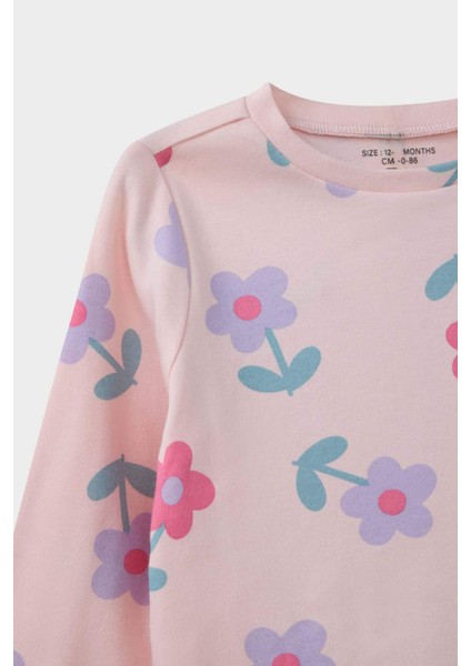 Kız Bebek Pijama Takımı Çiçek Desenli Uzun Kollu Üst Uzun Alt F0630A525AU modelleri